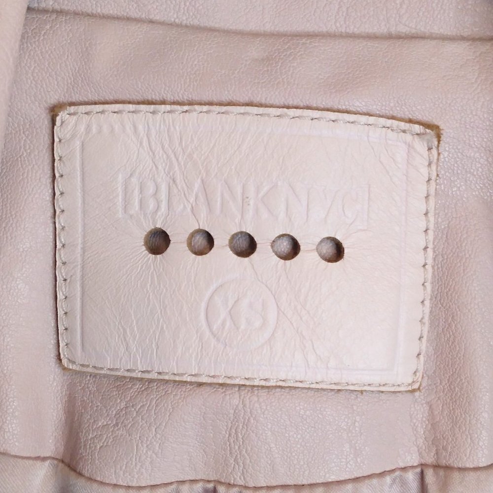 BLANK NYC PINK ZIPPERED FASHION MOTO LEATHER JACKET - SIZE XS - Picture 3 of 8